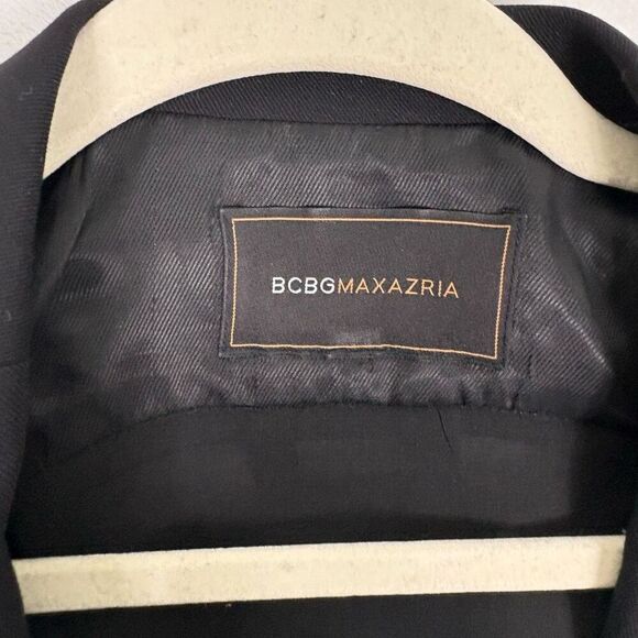 BCBGMAXAZRIA Black Slit Back Wool Blend Blazer Jacket Women's XXS - Picture 4 of 12